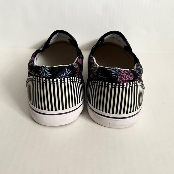 NWOT Sophia Webster Adele Pineapple Print Slip-On Sneaker 7 Black/Multi Canvas - Picture 5 of 14